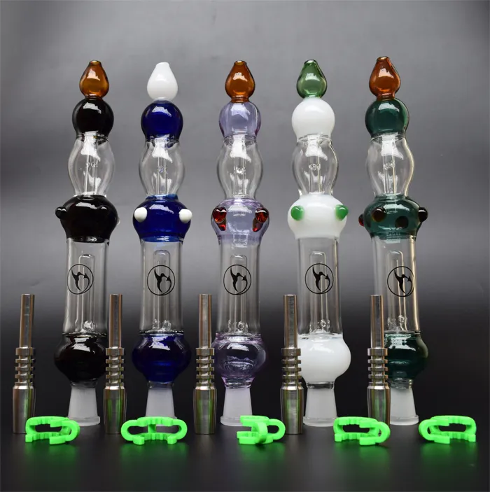 2020 Hot Selling Glass Bongs with Titanium Tip Titanium Nail Nectar Collector Glass Pipe Glass Bongs