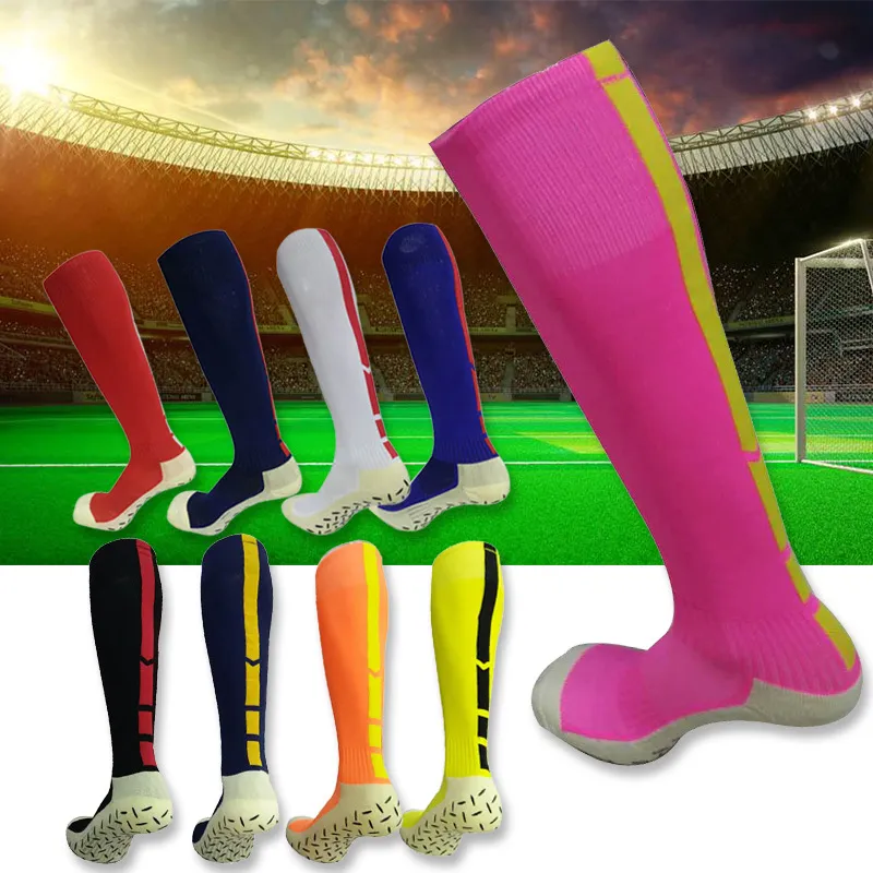 Volwassen mannen voetbal sokken antislip sport voetbal lange schoenen winter beenwarmers voor vrouwen polyester dikker sport chaussette handdoek bodem