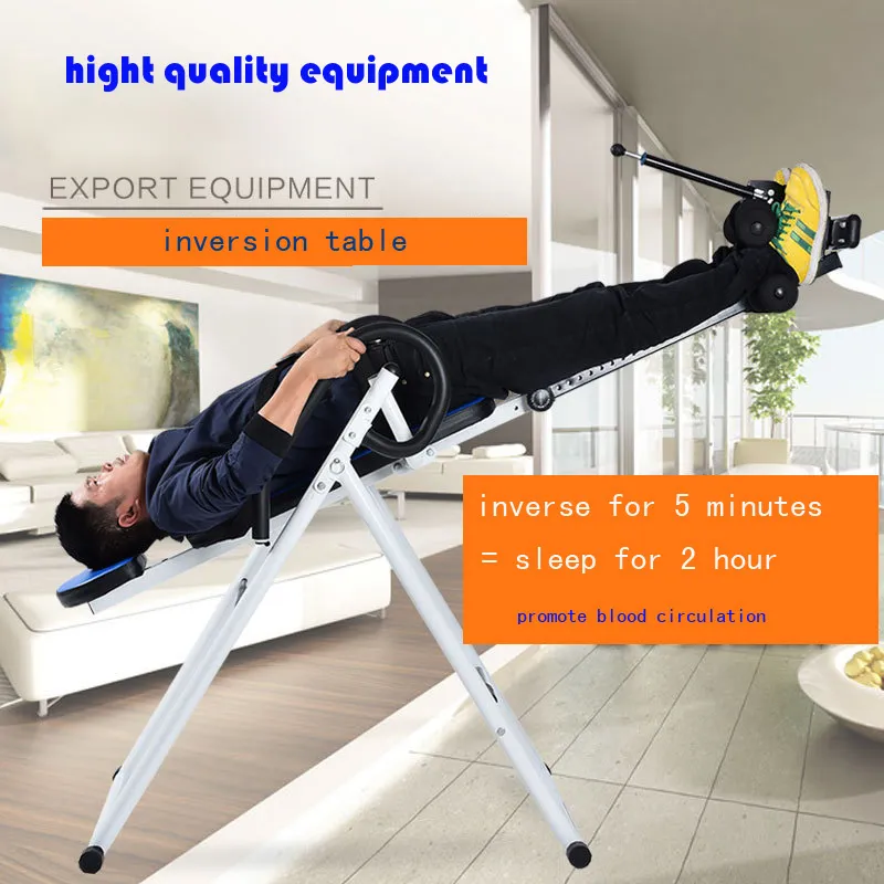 Table d'inversion pliable thérapie de soulagement de la douleur dorsale chiropratique équipement de fitness exercice robuste 300 livres portant la charge