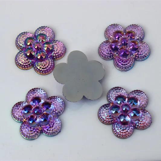 20mm ab flowers flowers rhinestone beads beads acrylic rhinestone crystal no hole zz294
