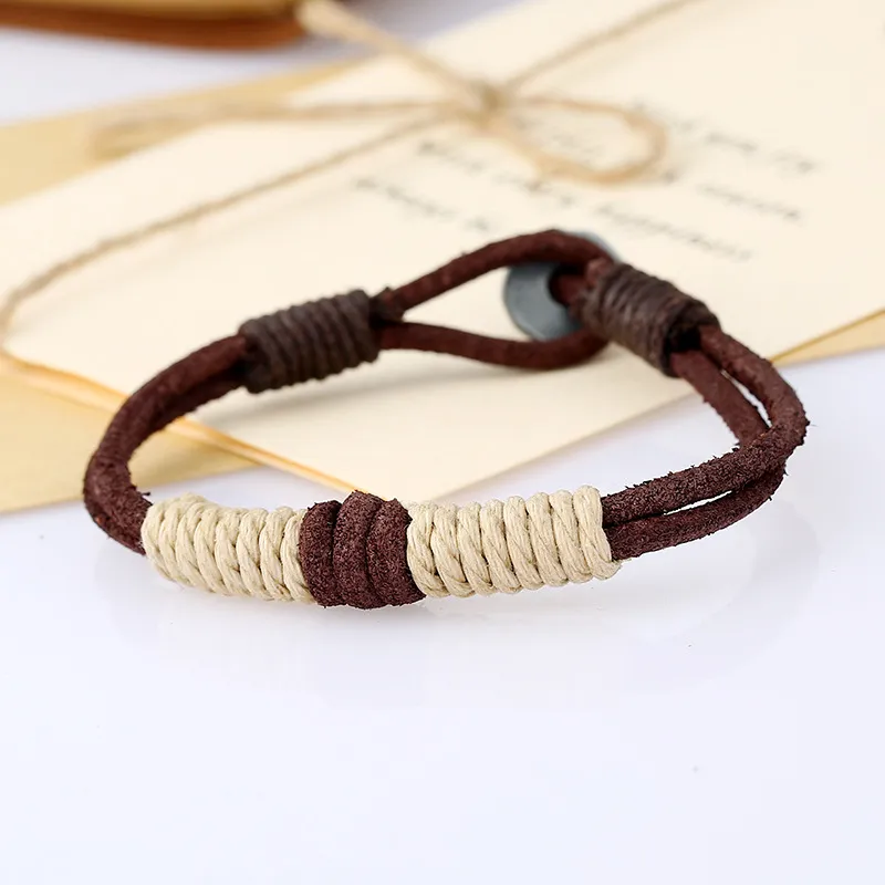 Gratis verzending Vintage Knit Blonde Paar Armband Lederen Armband FB393 Mix Bestel 20 stuks Veel Slap Snap Armbanden