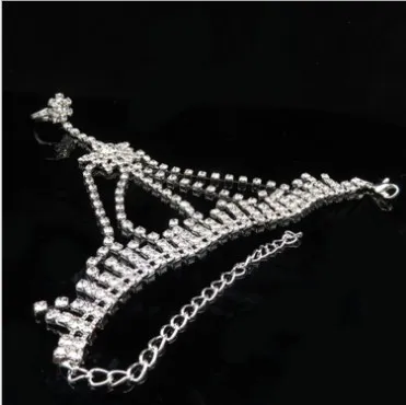 Wedding Bracelets Rhinestone Star Bridal Hand Harness Bangle Slave Chain Wedding Hand Bracelets Finger Ring Bracelets