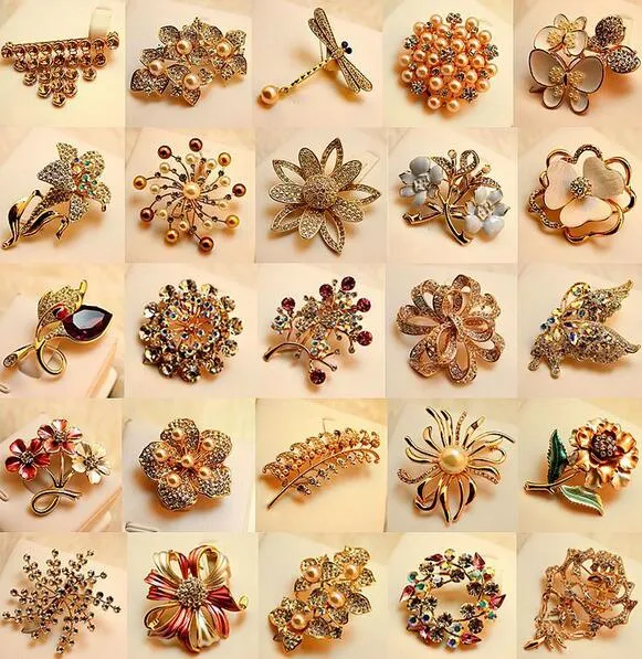 / Mix Style Colors Fashion Crystal Jewelry Pins Brooches Brooch Craft Regalo BR08 Shipp gratis
