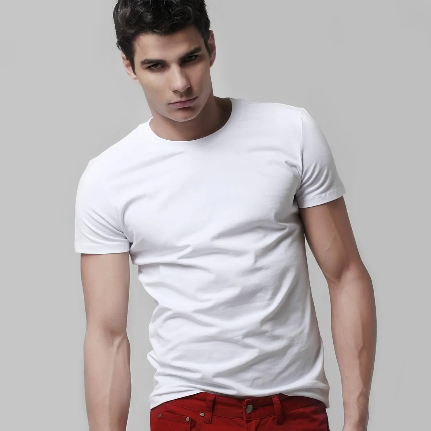 Livraison nouveau slim noir blanc t-shirts slim fit à manches courtes hommes t-shirt 6 taille sxxxl