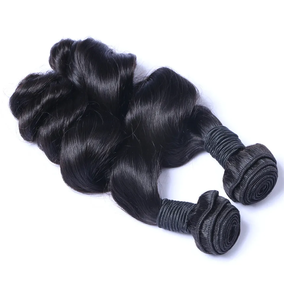 Brazilian Loose Wave Human Hair Weaves 3 Bundles with 13x4 Lace Frontal Ear to Ear Full Head Natural Color Can be Dyed Human Hair2601571