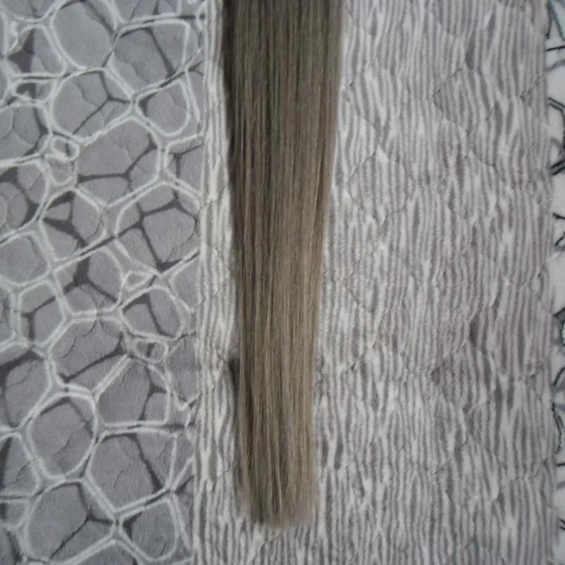 T1B / Grigio argento ombre micro estensioni dei capelli 100 g 1 g / s micro loop ombre argento grigio 100 s Applicare capelli naturali Micro link estensioni dei capelli umani