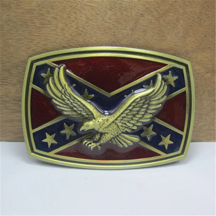 REBEL FLAG WITH BALD EAGLE BELT BUCKLE