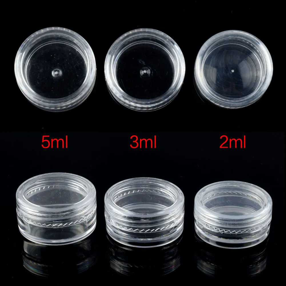 5G Clear Small Plastic Sample Containers Mini Jar met Deksel Lege Cosmetische Verpakking Pot Box voor Nagellak Poeder Glitter Art