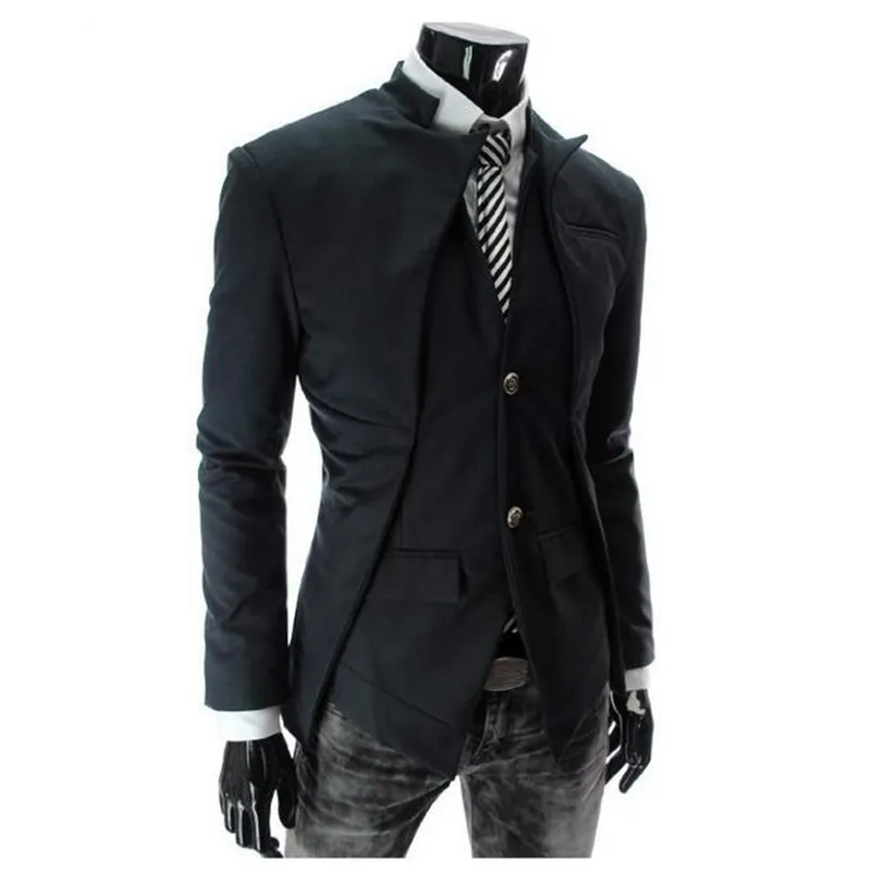 Intero-2016 Nuovo arrivo Casual Slim Elegante vestibilità One Button Suit uomo Blazer Cappotto Giacche Moda maschile Abbigliamento Plus Size 273n