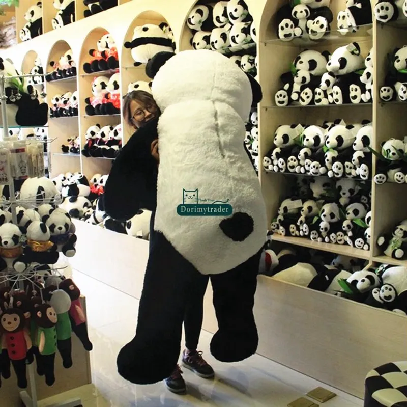 Dorimytrader Giant Pelúcia Animal Panda Urso Pele 180cm Maior Adorável Macio Enorme Panda Preço de Fábrica de Alta Qualidade Dy61454