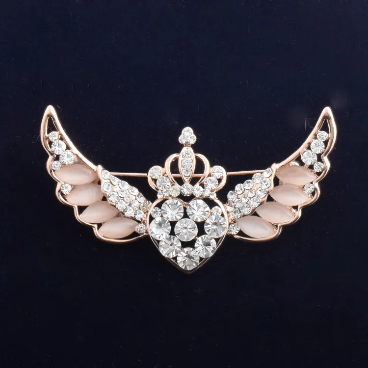 Vintage rhinestone broş pin taç opal takı broş düğün korsaj gelin düğün davetiyesi kostüm partisi elbise pin hediye için