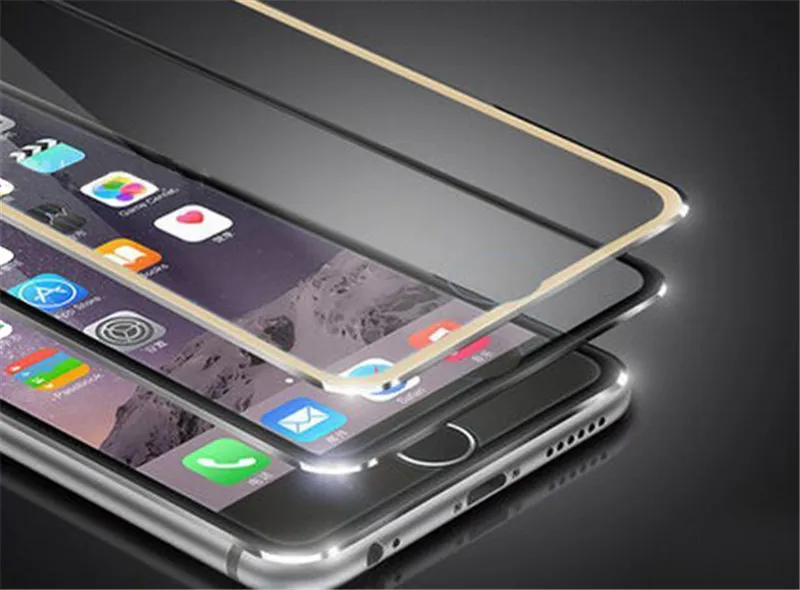 3D Kavisli Alüminyum Alaşım temperli cam iPhone 7 7 artı iphone 6 6S artı Cep Telefonu Aksesuarları Ön Tam Ekran Kapak Perakende Paketi İçin