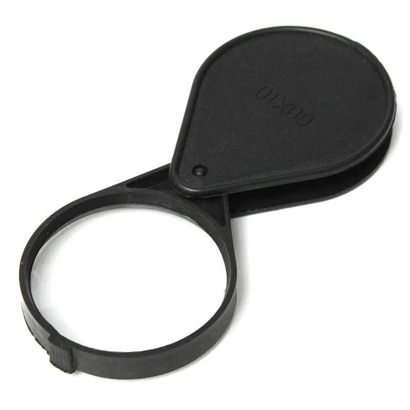 Portable Mini Magnifier Best Promotion for Pocket Magnifying Glass 60mm Lens 10x Magnification Travel Reading Jewellery Watch Repair Tool gl