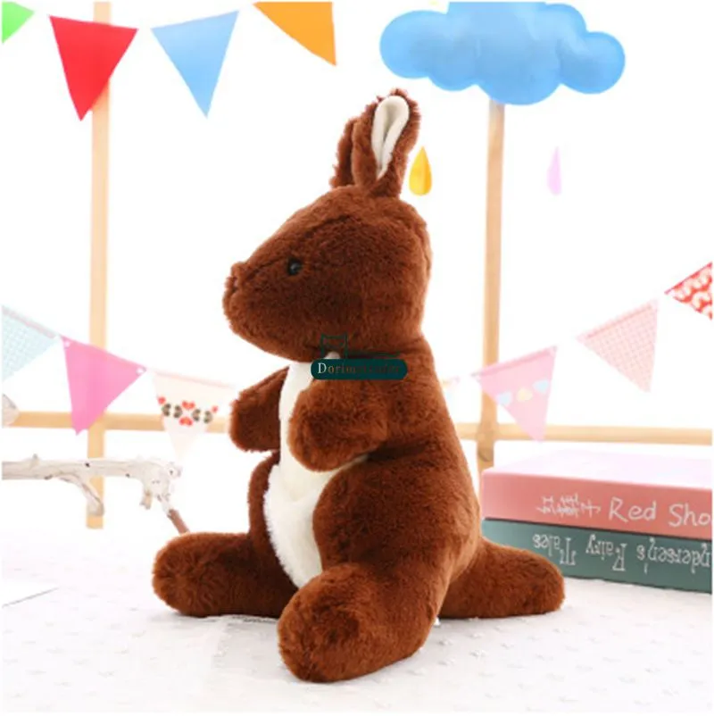 Dorimytrader New 58cm Big Cute Soft Animal Kangaroo Plush Doll Stuffed Cartoon Kangaroos Toy Pillow Lover and Child Present DY615972109252