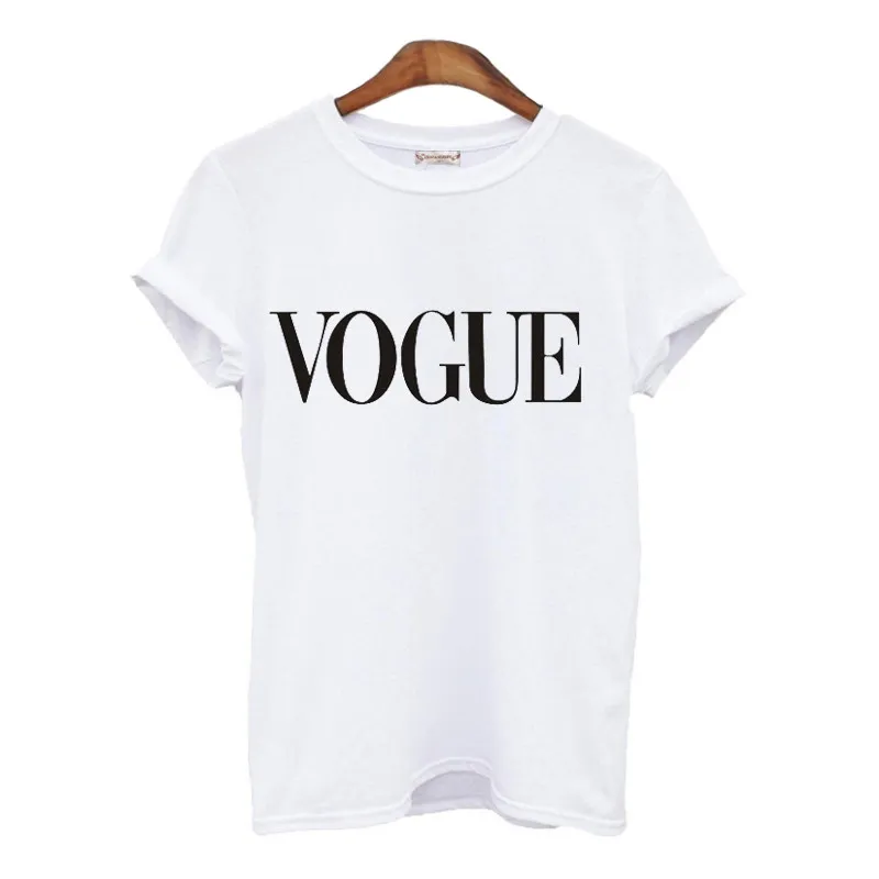 Shirt all ingrosso di marca T moda per le donne VOGUE maglietta stampata Donna Top T Shirt 2017 nuovi arrivi vendita calda femminile T shirt