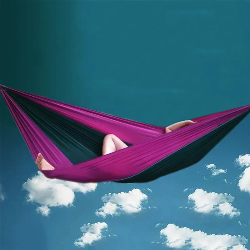 الجملة المحمولة المظلة النايلون النسيج حديقة أرجوحة السفر في الهواء الطلق التخييم سوينغ لمضاعفة شخصين النوم hangnet السرير EJ8788