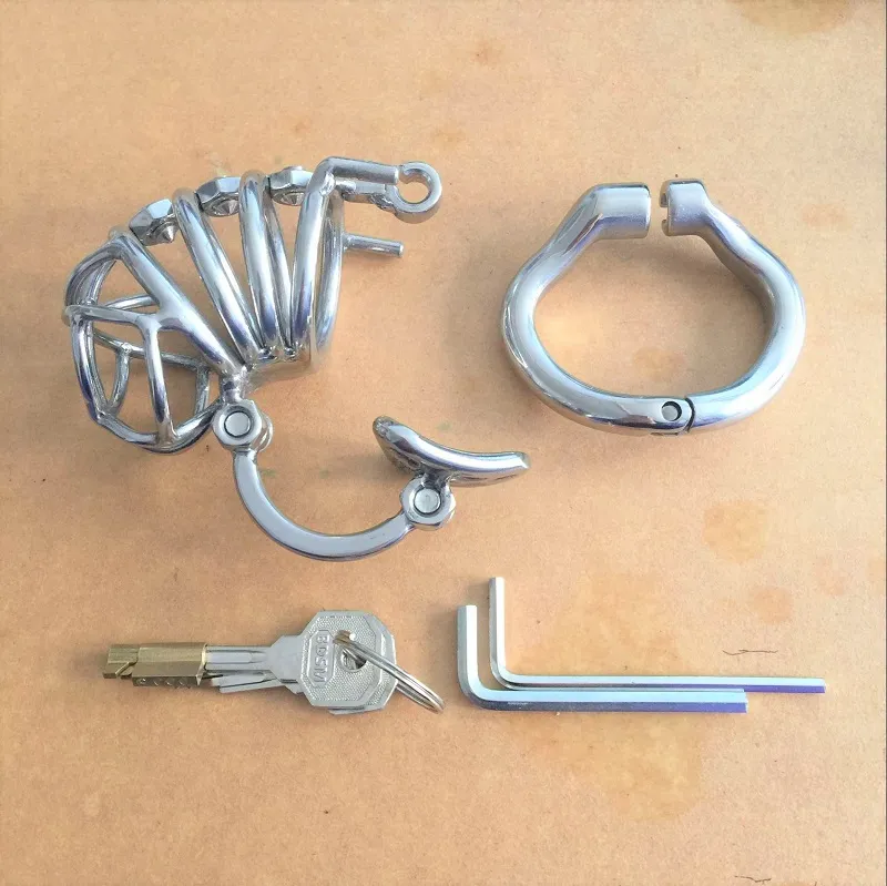 2020 China 304 Stainless Steel Chastity Device Male Chastity Cage Cock Bondage Devices and The Cockring Can Be Opened