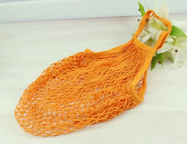 1 pièces livraison gratuite multifonction Fruits légumes pliable sac à provisions chaîne coton maille pochette articles divers jus sacs de rangement