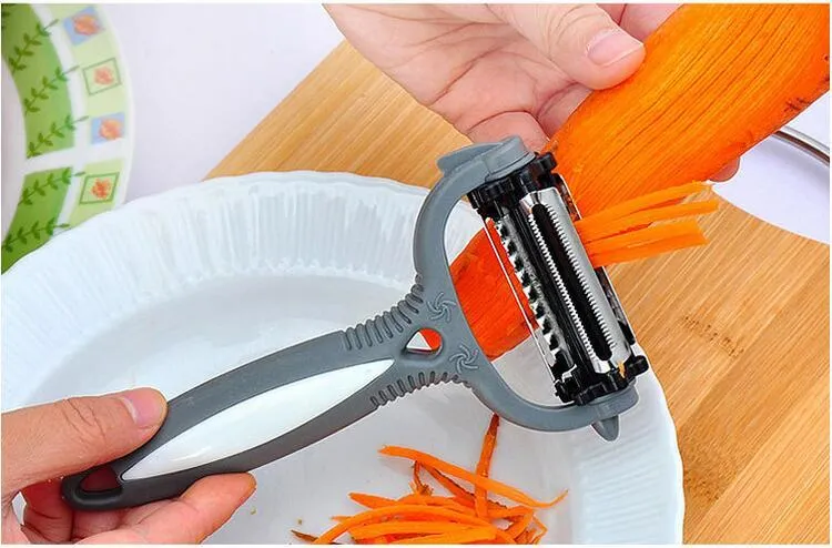 4 en 1 éplucheur rotatif 360 degrés carotte pomme de terre orange ouvre-légumes fruits trancheuse coupe cuisine accessoires outils via dhl