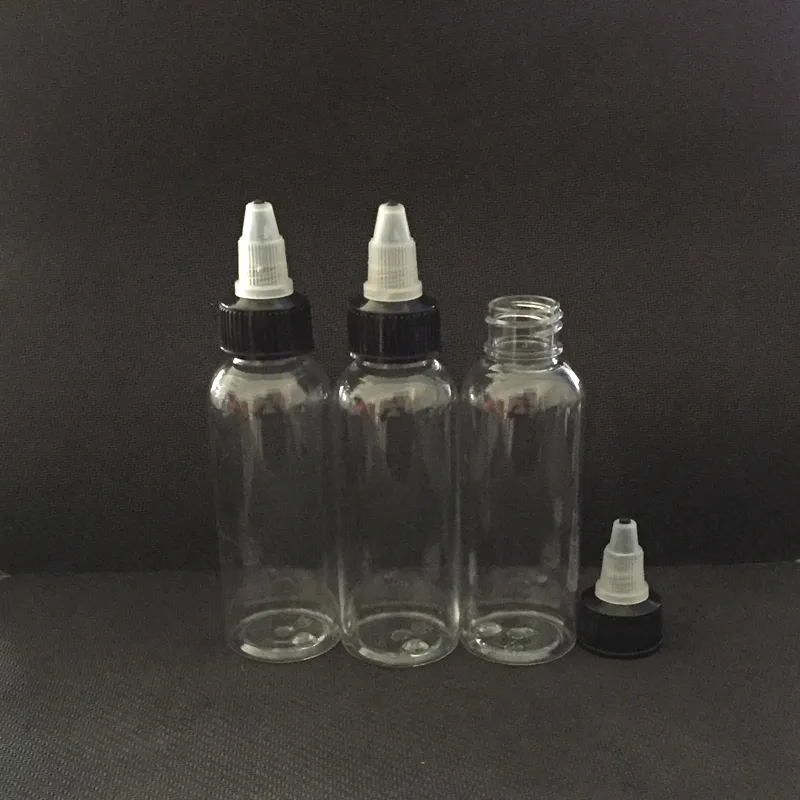 Garda de conta-gotas de plástico e cigarro com twist off caps 30ml 50ml 60ml 100ml 120ml Pen Shape Unicorn Bottle Pet vazio garrafas de estimação para e-líquido