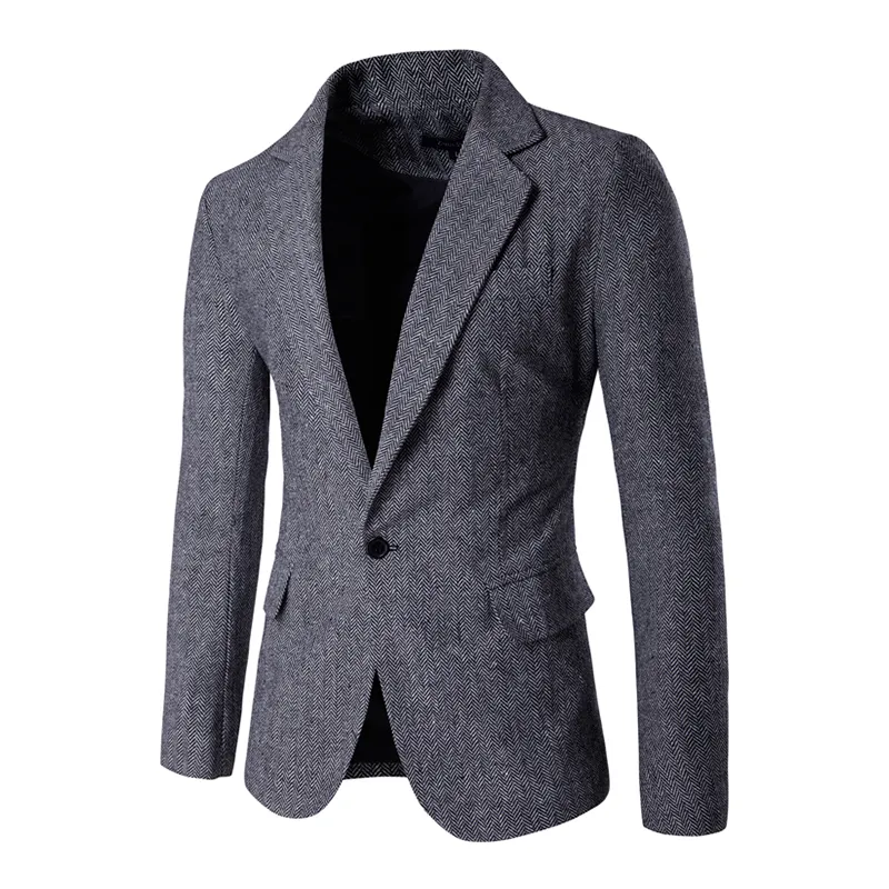 Partihandel-2016 Mens Slim Fit Blazer Size M-XXL Fashion Men Blazer Single Button Designs and Suit Jacket Casual Blazer 9282