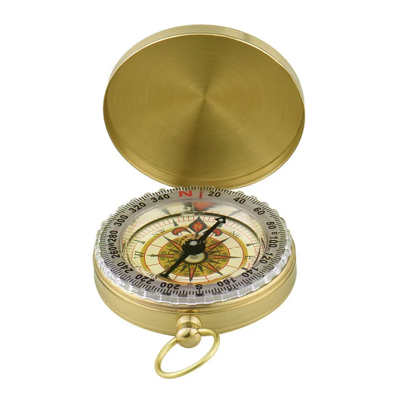 G50 Military Prismatic Sighting Pocket Watch Type Compass Copper Folding Compasses Basic Positioning Outdoor Location Map Pointing1693297