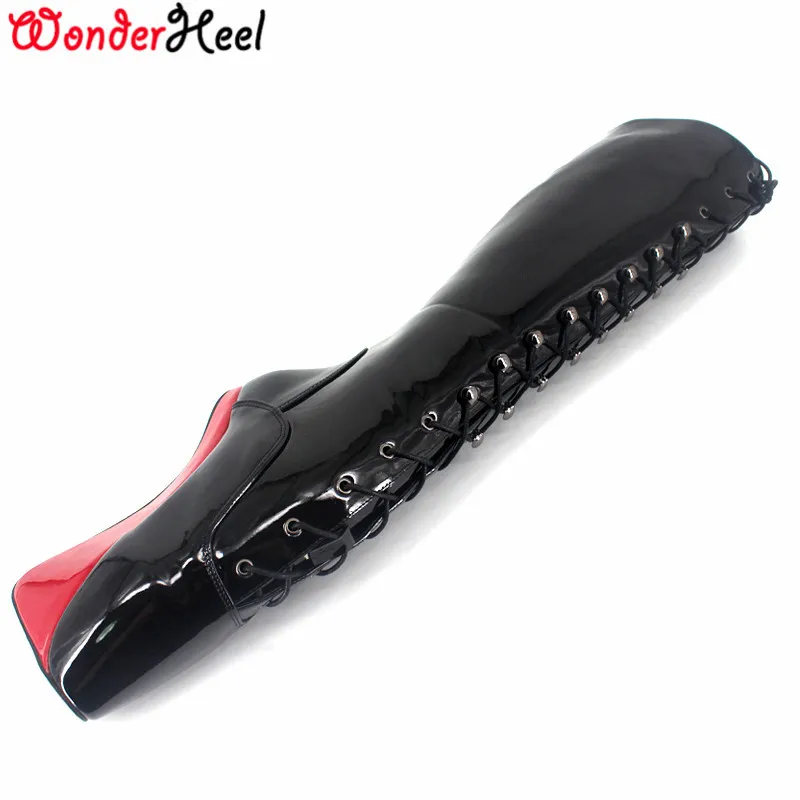 Wonderheel Hot New Extreme tacco alto 18 cm Zeppe tacco BALLET Stivali al ginocchio sexy stivali tacco alto fetish balletto spettacolo allacciatura avvio