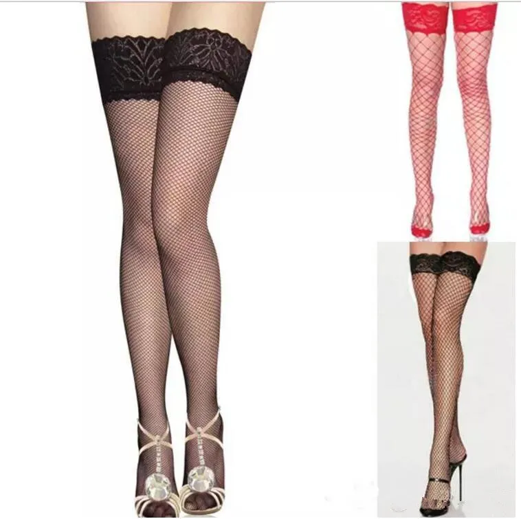 Gros-Fantastique Femmes Dentelle Top Sexy Lingerie Noir Résille Cuissardes Bas, Livraison Gratuite