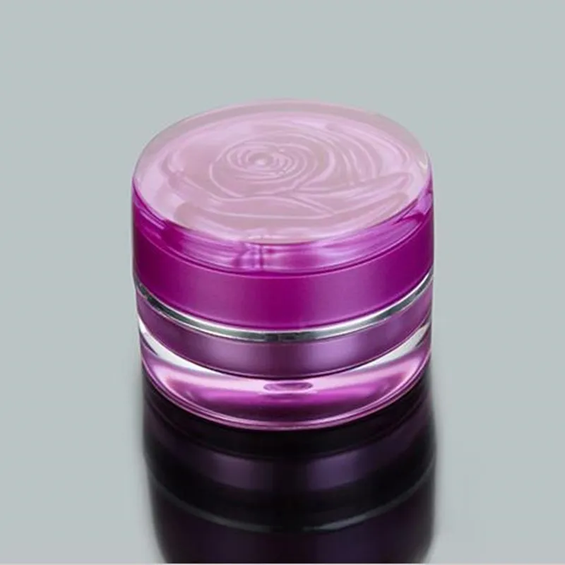 5g 10g 30g 50g Vuoto trucco cosmetico Crema il viso Vaso Vaso Bottiglia Contenitore acrilico con motivo rosa Tappo Scatola portatile spedizione veloce F2017582