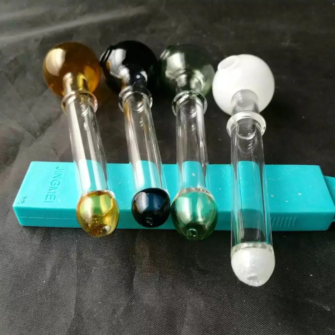 Long pot d'accessoires de bangs en verre, pipes à fumer en verre colorées mini pipes à main multicolores meilleure pipe en verre cuillère