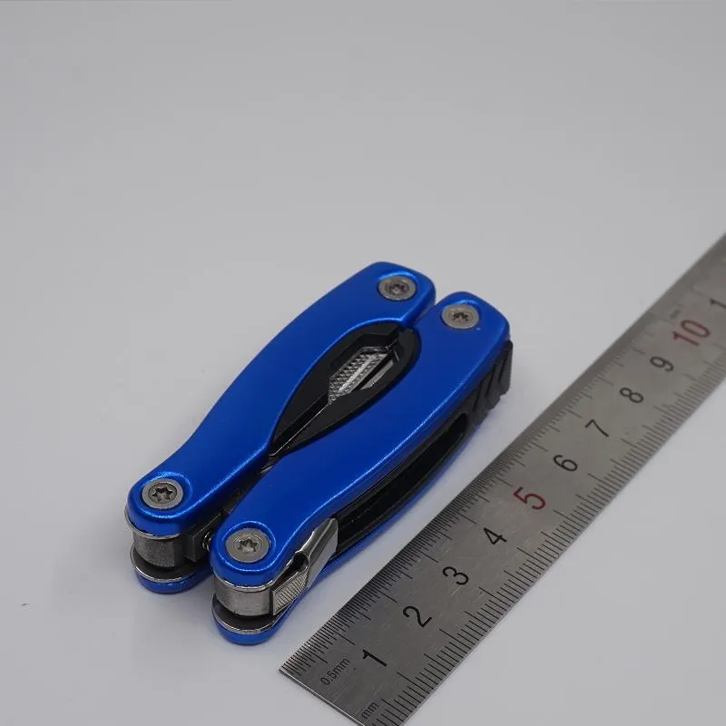 Pince pliante multifonction Portable, pince tactique en acier, couteaux combinés polyvalents, outils EDC d'extérieur, couleur bleue, vente en gros