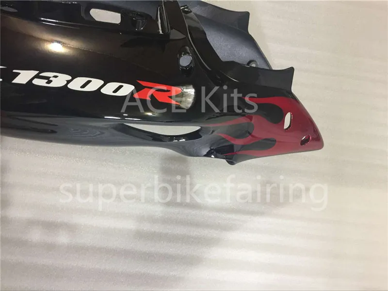 Injektionsform New Hot Suzuki GSXR1300 Hayabusa 97 - 07 1997 1998 2005 2006 2007 Svart röd flamma XV