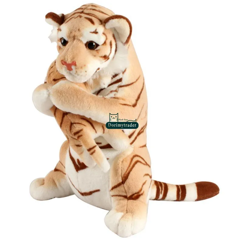 Dorimytrader 48cm Hot Big Soft Plush Simulação Animal Tiger Pluxus Doll 19 polegadas de desenho animado Mãe e crianças Tiger Toy Baby Gift Dy61575