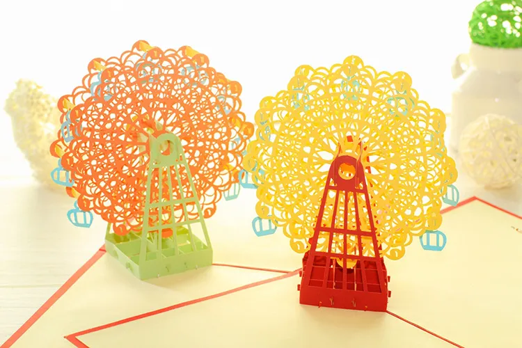 Creatieve handgemaakte papier 3d pop-up gelukkige verjaardag wenskaarten voor kinderen kinderen feestelijke feestartikelen