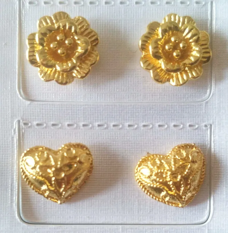 도매 꽃 스터드 귀걸이, 24K 금은 고전적인 2014 여성 결혼 또는 매일 보석 무료 배송 도금