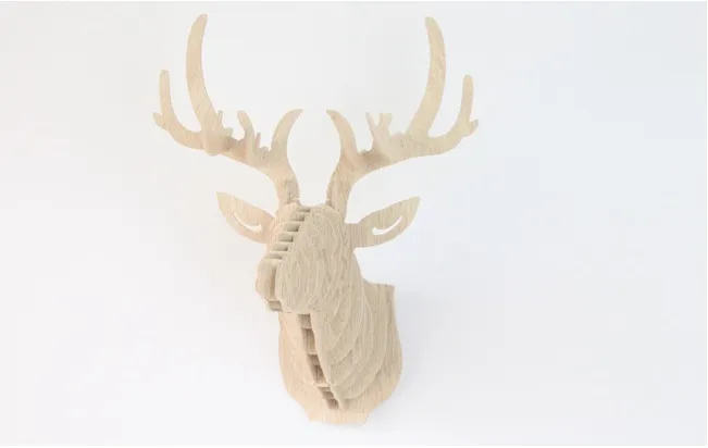 Yjbetter bricolage 3d en bois en bois coloré animal de cerf assemblage puzzle mur suspendu décor art modèle de modèle kit jouet home décoration 2020326