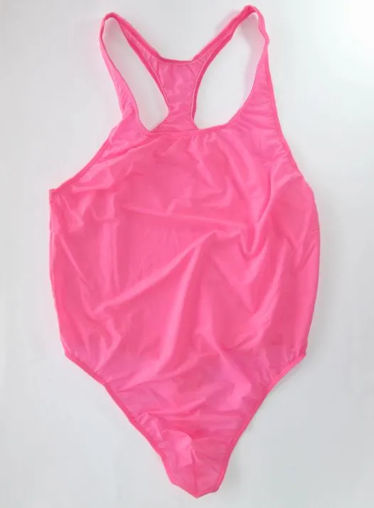 Mens Thong Back Bodysuit Stretchy High Cut Racer Back G3282 Soft Thin