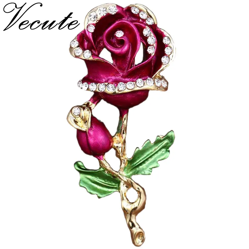 Vergoldete dekorative Liebes-Rosen-Brosche für Kleidungsstücke, Kleidung, Accessoires, Schmuck, Blumenbrosche für Frauen und Damen, kostenloser Versand