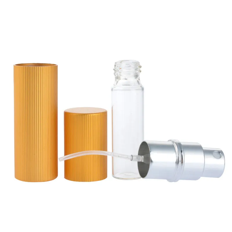 Ny stil Godkvalitet Aluminium Spray Atomizer Travel Refillable Bottle Metal 5ml Parfymflaska Snabb leverans F2017875