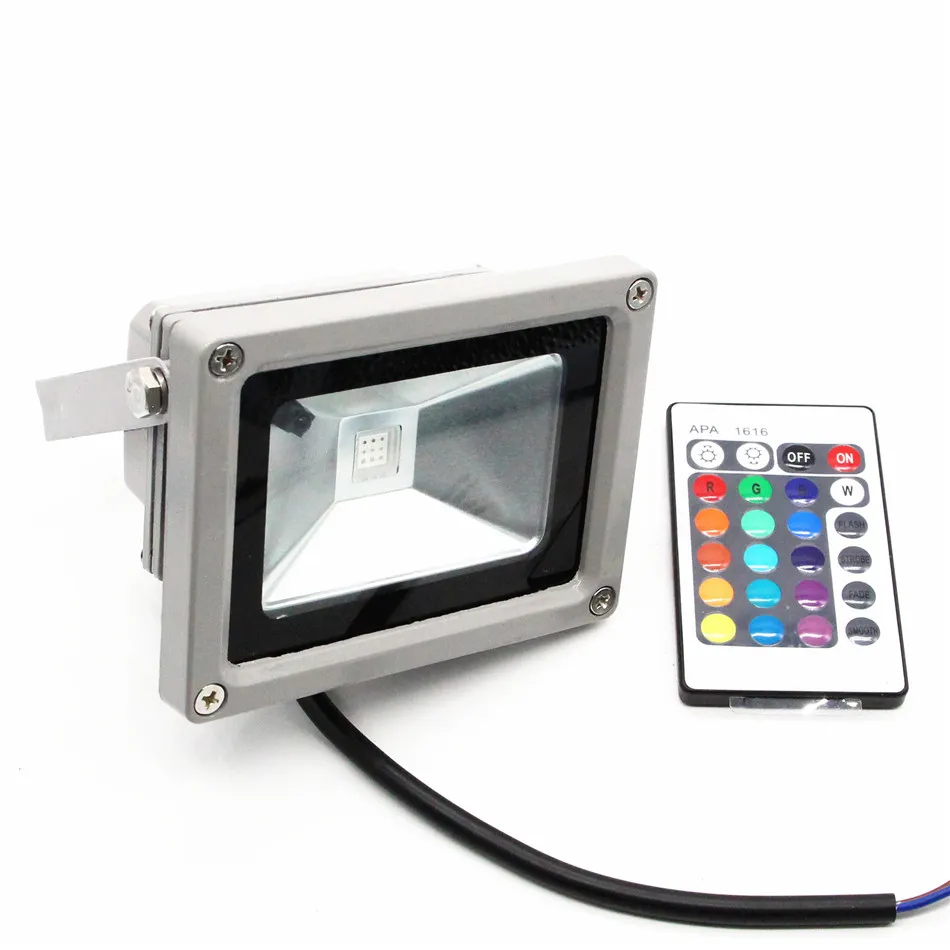 10W Outdoor RGB LED Flood Light Wodoodporna Lampa IP66 z 24 kluczowym pilotem AC 110-240V energooszczędna lampa światła