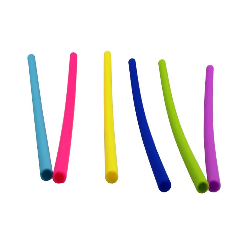 24.5 cm Comprimento Colorida Grau Alimentício Silicone Palha Sílica Gel Canudos Juicing Batidos Batidos Milkshakes Bar Partido Suprimentos ZA3917