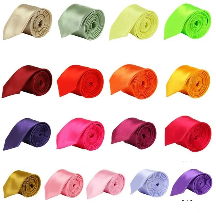 Polyester silk ties Slolid color Satin Plain Neckties Party Wedding ties for men fashion Necktie Sufficient stock C003