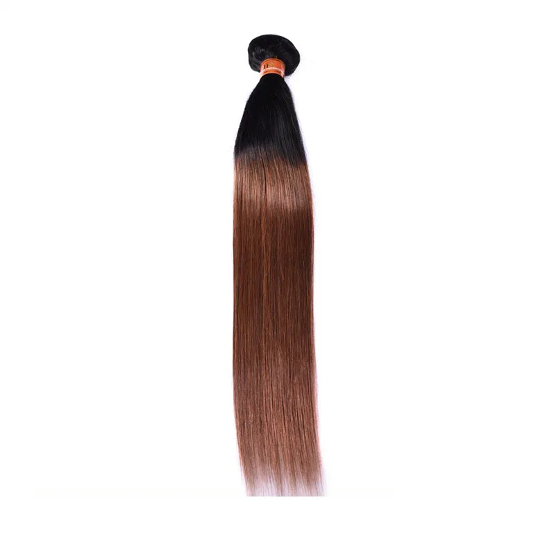 Brazylijski Ombre Human Hair 3 Wiązki Dwa Tone 1B / 30 Auburn Brown Włosy Wyplata Tanie Brazylijskie Proste Dziewicze Ludzkie Przedłużanie Włosów