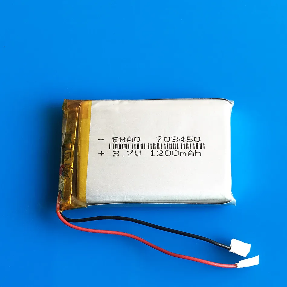 Modèle 703450 3.7V 1200mAh Li-Po batterie rechargeable au lithium polymère pour Mp3 DVD PAD téléphone portable GPS banque d'alimentation appareil photo enregistreur de livres électroniques