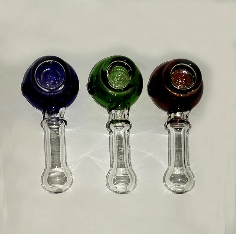 Multicolor glass smoking pipes glass hand pipes glass bowl with screen inside Spoon pipes Smoking Accessories Oil Rig Pipe