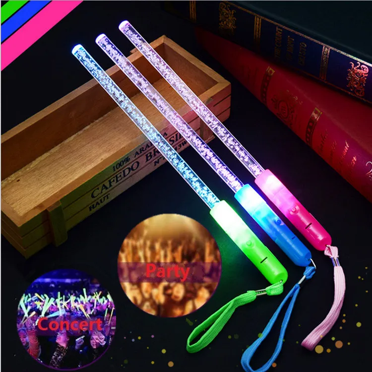 New Concert Party fornece transparente varinha fluorescente Colorida mutável cor LED Flashing Glow Light varinha IA631