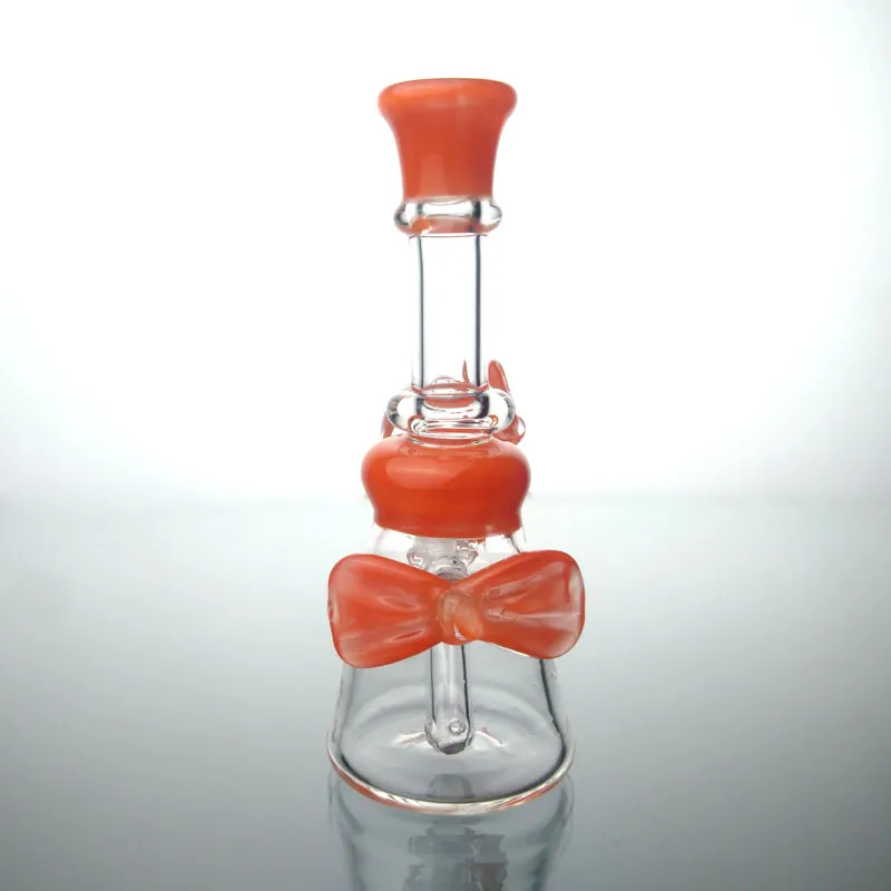 Bongöl Rigs Glas Bongs Dab Rig Rigs Bong mit Bogenknoten süß für Dame Freundin