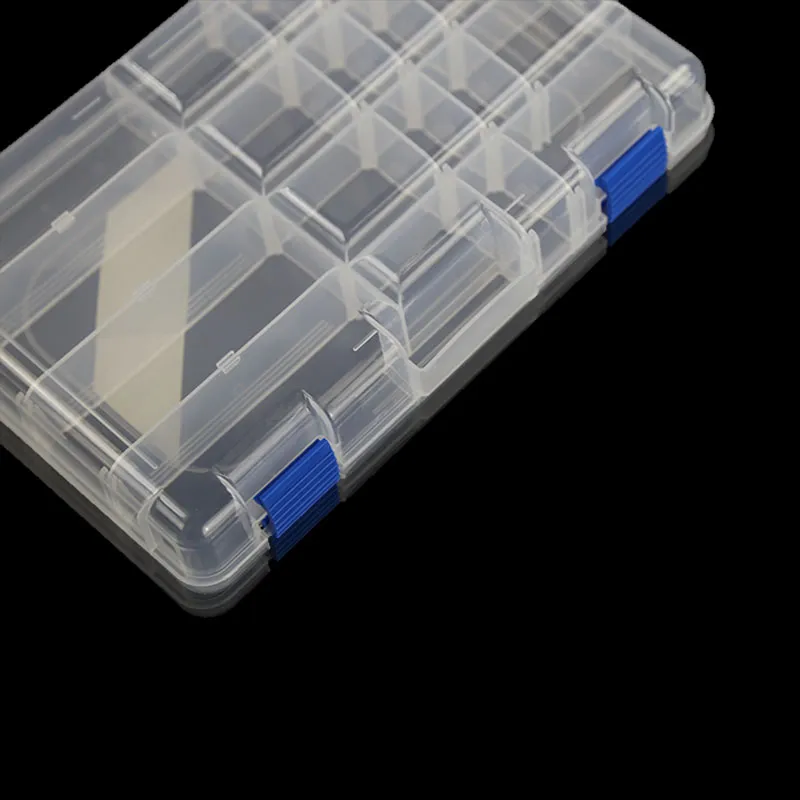 투명한 그리드 PP 스토리지 박스 카테고리 밀봉 된 빈 홈 케이스 사무실 칩 박스 파트 탈착식 보석 도구 상자