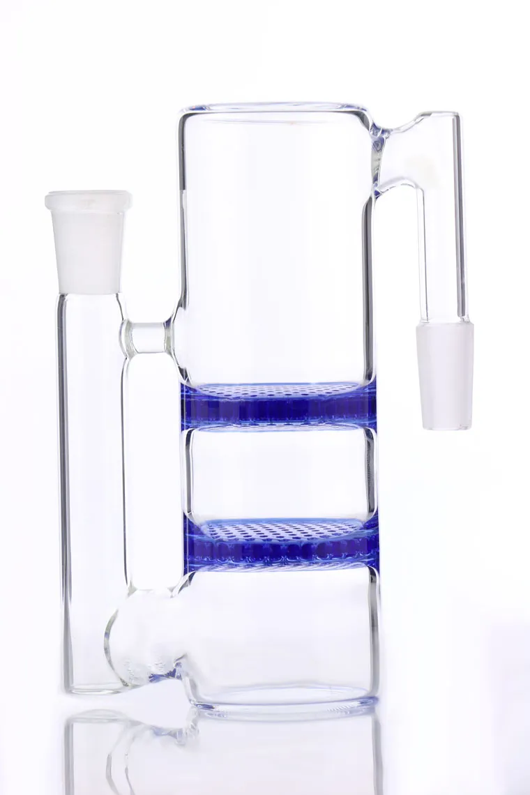 Hookah Ash Catcher two Honeycomb perc bong ashcather 18.8-18.8mm different color and whirlpool glass water pipe
