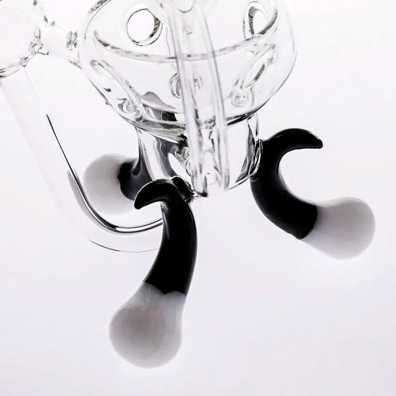 Le più recenti pipe ad acqua fumatori con strati di olio a strati di colore Bong in vetro altezza 21 cm con giunto da 14,4 mm Tubi acqua in vetro a triplo supporto creativo